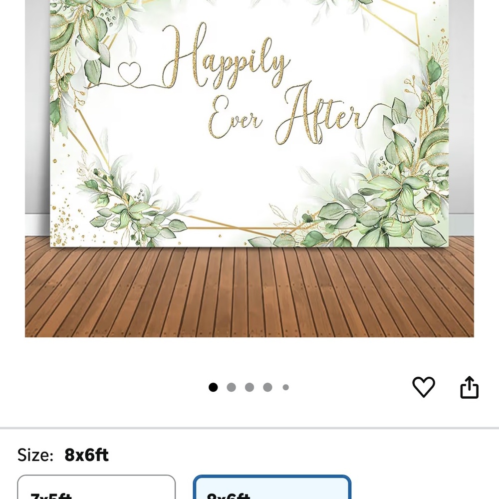 Elegant Green and Gold 'Happily Ever After' Wall Decor